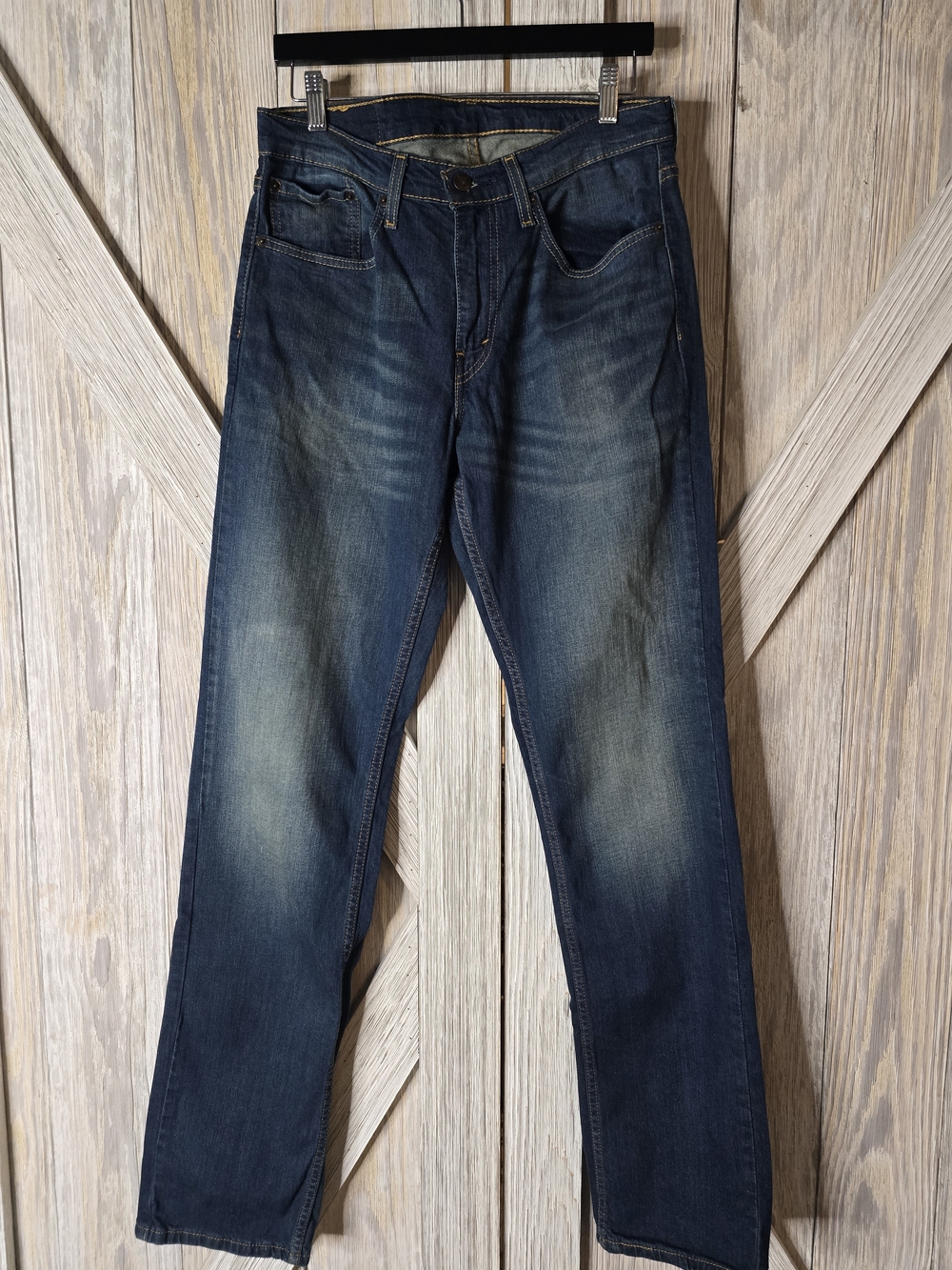 Levi's Straight Men’s Jeans - Dark Blue with Faded Highlights Size 32x36